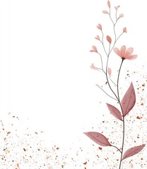 Elegant pink floral branch design element
