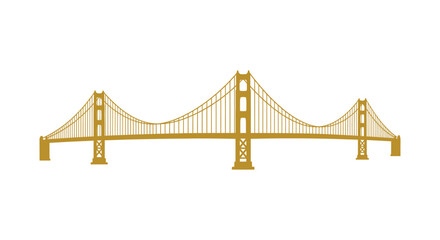 Obraz premium An illustrated golden gate bridge showcases a simple iconic design