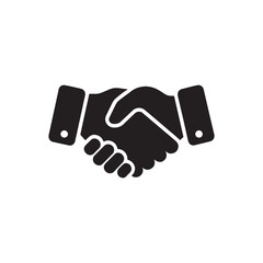 Obraz premium Minimalist Handshake Icon, a Vector Illustration of a Business Partnership, Agreement, and Greeting