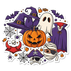 Halloween Spooky Costume Sticker Set