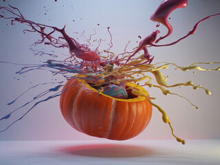 White pumpkin with natural background, shadows, and natural lights. 