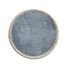 Round denim patch, stitched edge (1)