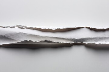 Ripped white paper strip against white background