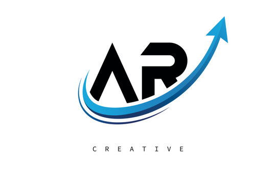AR Letter Logo with Dynamic Arrow Swoosh – Modern Business Branding, Growth, Progress & Innovation Symbol