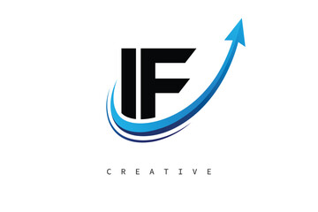 IF Letter Logo with Dynamic Arrow Swoosh – Modern Business Branding, Growth, Progress & Innovation Symbol