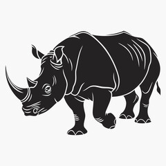 rhino on white background