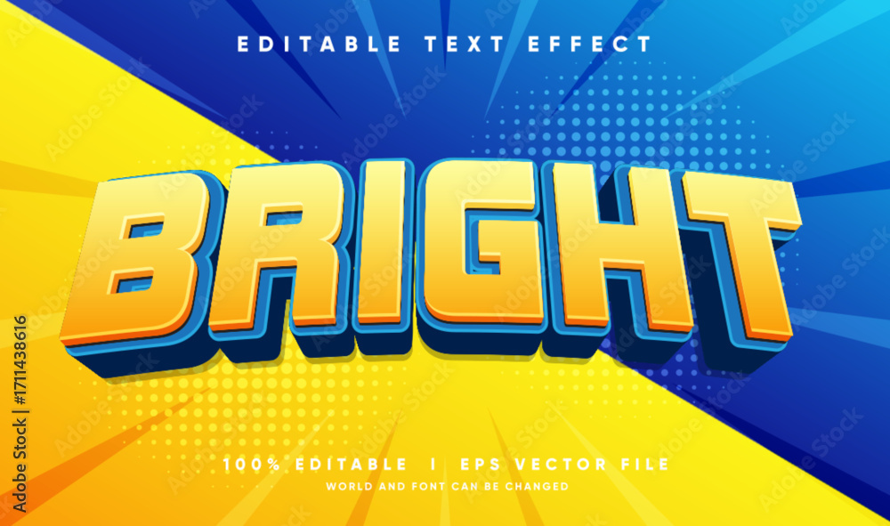 Poster bright vector text effect with modern style