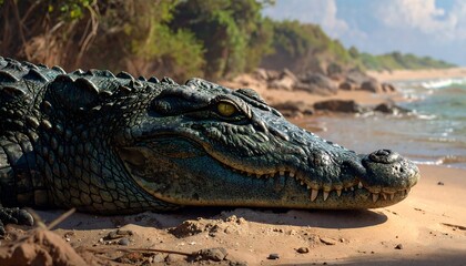 Crocodile by water