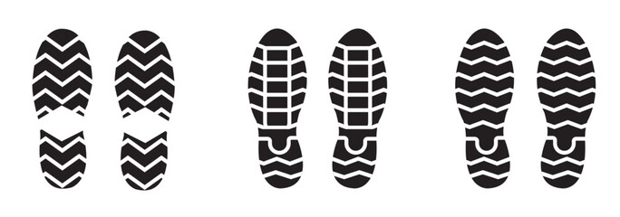 Different human footprints. Imprint soles shoes. Baby children footprint, Shoes for children and adults, adults and children's steps. Perfect for ecology, environment, travel, identity, lifestyle. 