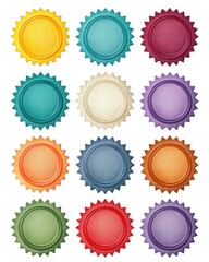 Colorful circular decorative elements arranged in a grid pattern