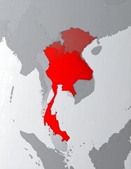 Obraz premium 3D map highlighting Southeast Asian country