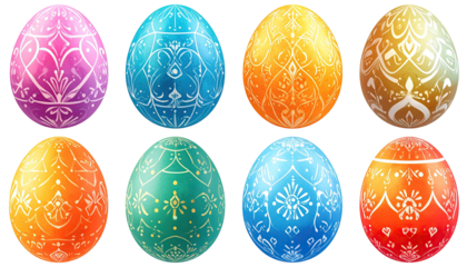 Colorful decorated Easter eggs (1)