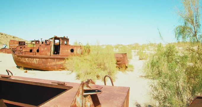 Aral Sea desert Sea Ships remains at Muynak Karakalpak Uzbekistan Soviet era 11 of 50