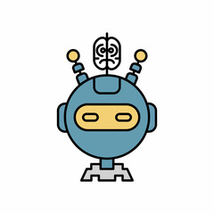 Fototapeta premium A detailed illustration of a friendly robot with a unique design and a creative appearance.