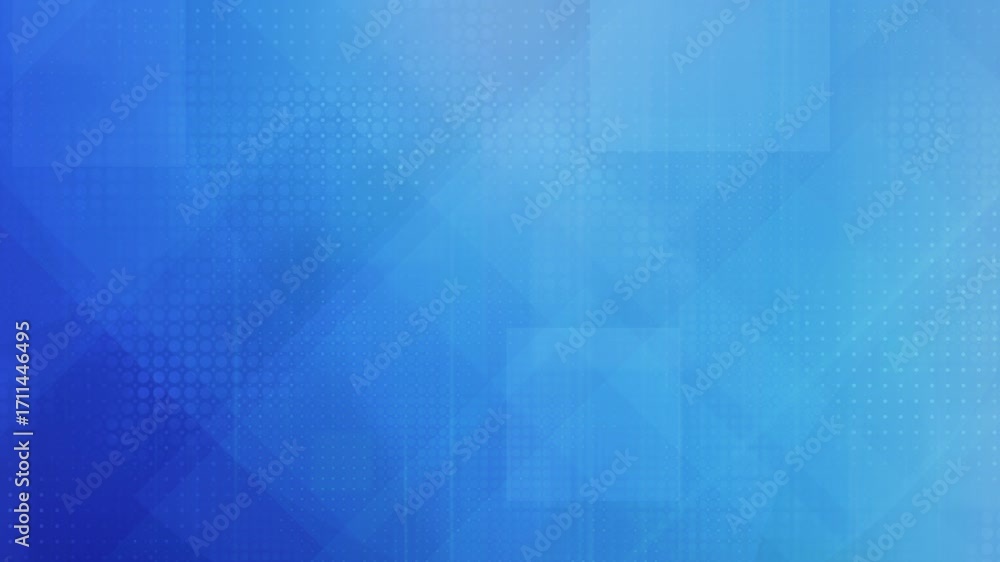 Poster loopable blue abstract background with floating translucent geometric shapes, modern business presen