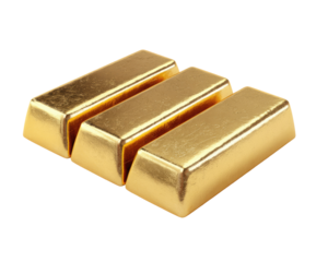 Three gold bars stacked (3)