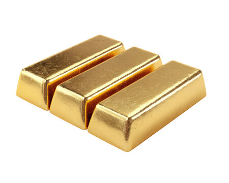 Three gold bars stacked (3)