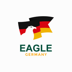 eagle and Germany flag in negative space logo