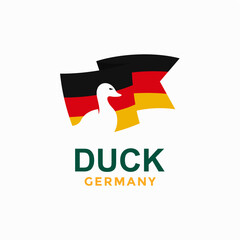 duck and Germany flag in negative space logo