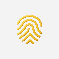 Obraz premium 3d Realistic Fingerprint icon vector Illustration