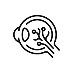 Black line icon for diabetic eye care