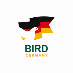 bird and Germany flag in negative space logo