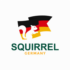 squirrel and Germany flag in negative space logo