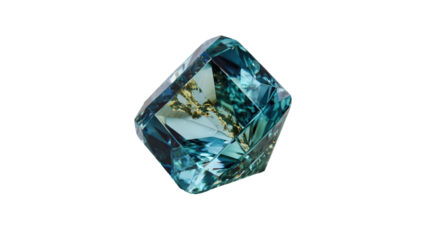 Radiant teal gemstone, faceted