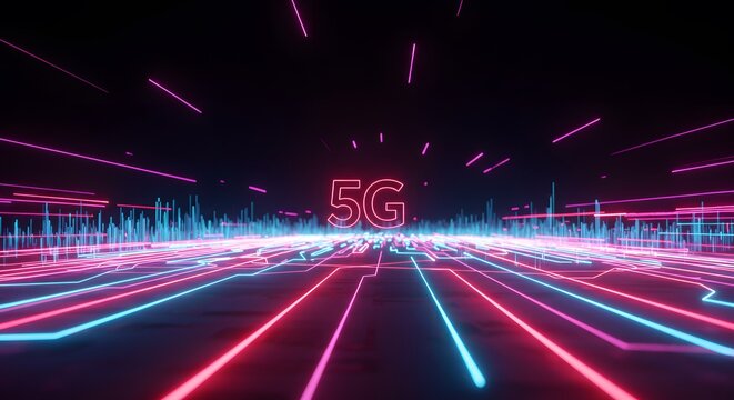 5 g network technology illustration - Powered by Adobe