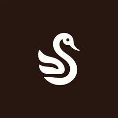 Elegant Swan Monogram A Stylish Vector Emblem
