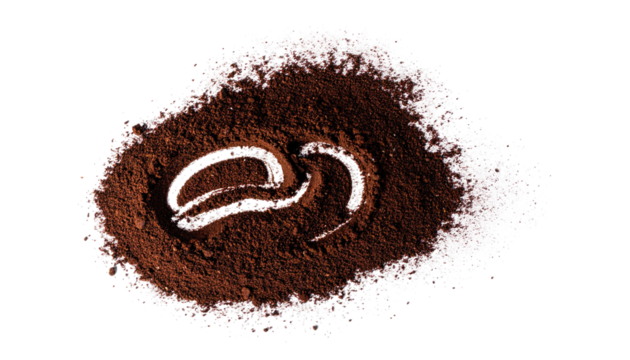 Cocoa powder swirl, top view