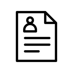 Profile Document Line Icon of Campus Life Icon Set