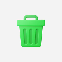3d Realistic Trash Can icon vector Illustration