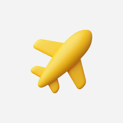3d Realistic Airplane icon vector Illustration
