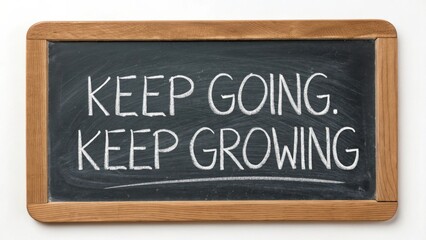 Obraz premium Motivational Chalkboard Message Encouraging Perseverance and Personal Growth in Education and Development Settings