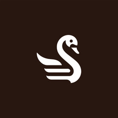 Minimalist Swan Logo Design in Elegant White Style
