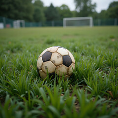 Fototapeta premium Soccer ball on grass
