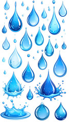 Collection of stylized water droplets (6)