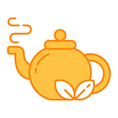Tea Pot Filled Outline Icon Vector Illustration