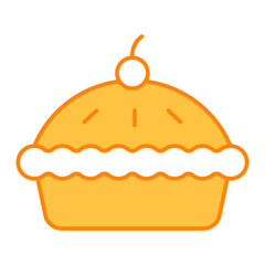 Apple Pie Filled Outline Icon Vector Illustration