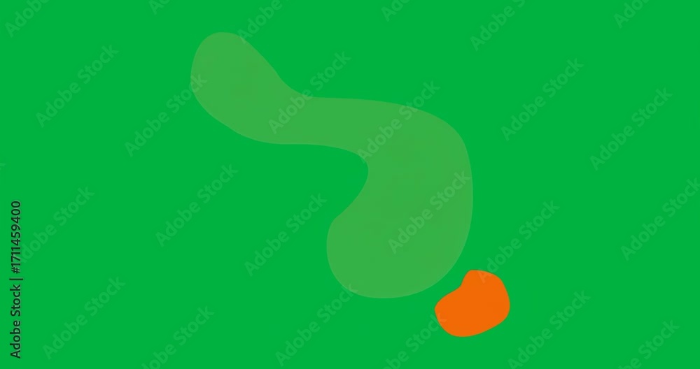 Poster Orange blobs appearing then holding position while textured backdrop shifting for abstract effect