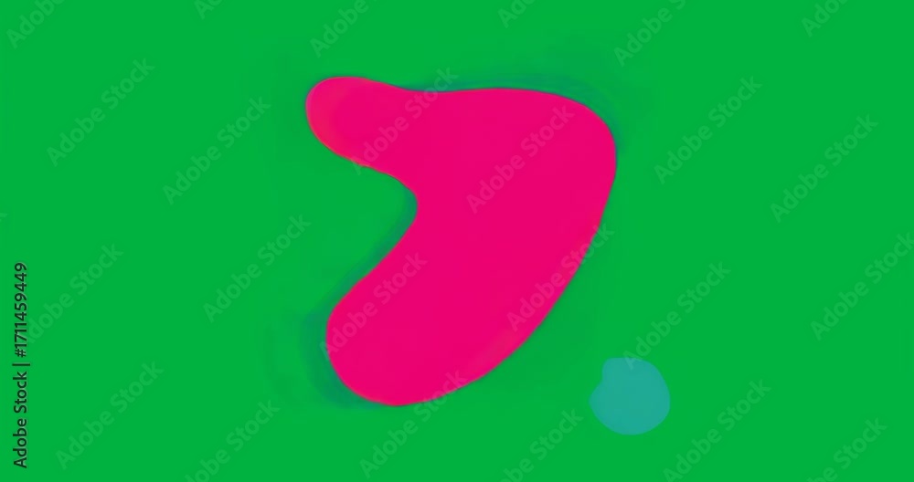 Poster on start magenta shape rotating in blue halo with transparent background showing fluid motion