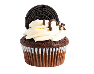 Delicious chocolate cupcake with Oreo cookie and cream frosting