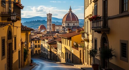 Florence Italy Cityscape Architectural View.