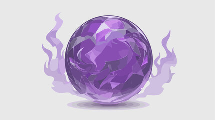 Purple gem orb with flames