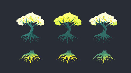 Tree growth stages illustration