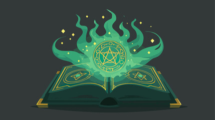 Magic book with green enchantment