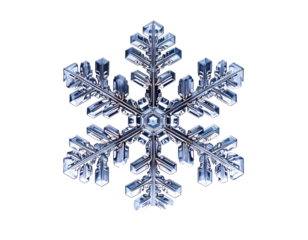 Detailed close-up of a snowflake