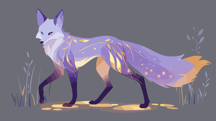 Fantasy fox with floral design
