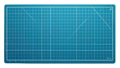 Teal cutting mat with grid lines
